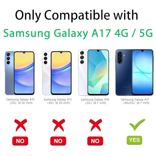 Coiwxmoi Handykette Handyhülle für Samsung Galaxy A17 4G / 5G Hülle mit Band 6,7\,Transparent Case mit Kette Abnehmbar zum Umhängen Kordel Schutzhülle,Weich Silikon TPU Stoßfest Cover,Schwarz