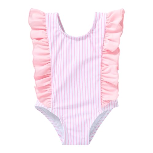 Image of Newborn Baby Girl Ruffle Swimsuit Infant Toddler One Piece Floral Bikini Beach Bathing Swimwear Set