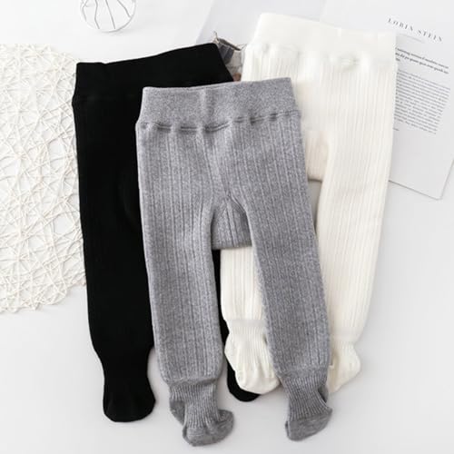 Newborn Baby Girl Fleece Lined Tights Toddler Kids Winter Solid Thermal Knitted Leggings Thick Warm Footed Pantyhose4