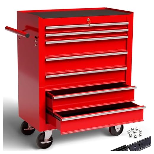 SONGMICS Kosmetikkoffer, professioneller Make-up Koffer, 3-in-1 Schminkkoffer für Reisen, großer Trolley für Friseure, abschließbar, mit um 360° drehbaren Universal-Rollen, silbern JHZ01S 5 Arebos Werkstattwagen 7 Fächer | zentral abschließbar | inkl. Antirutschmatten | kugelgelagerte Schubladen | 2 Rollen mit Feststellbremse (rot)