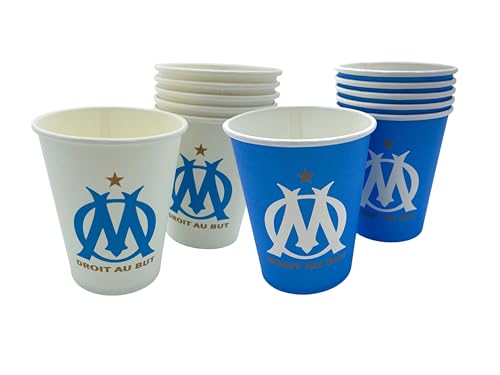 OLYMPIQUE DE MARSEILLE 12 x verre gobelet jetable 25cl OM - Collection officielle