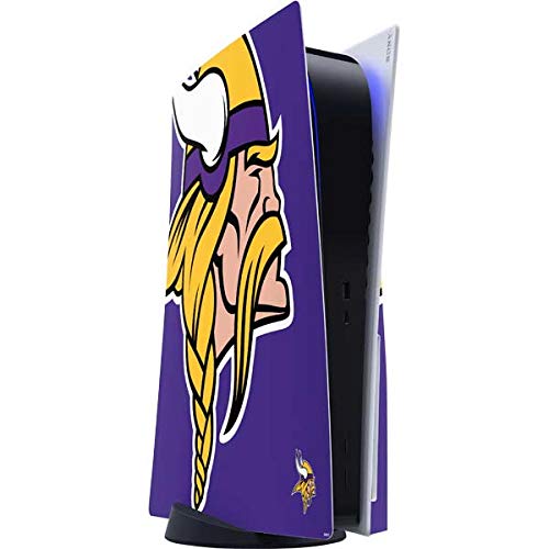 Skinit Decal Gaming Skin Compatible with PS5 Console - Officially Licensed NFL Minnesota Vikings Retro Logo Design