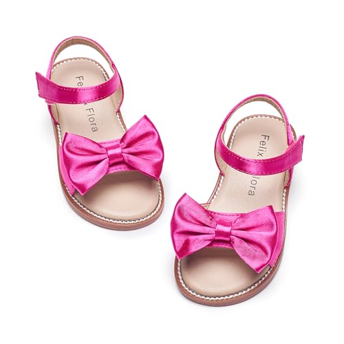 Image of Felix & Flora Toddler Girl Sandals - Little Girl Easter Dress Shoes Lightweight Open Toe Beach Holiday Flats