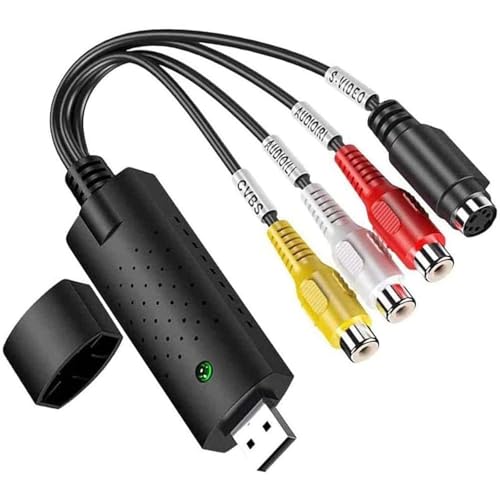 Lonnalee Convertisseur de Fichiers Numérisé USB 2.0 Audio/vidéo, Carte de Capture Vidéo Clé USB 2.0, Convertisseur de Fichiers Numérisé USB 2.0 pour Windows...