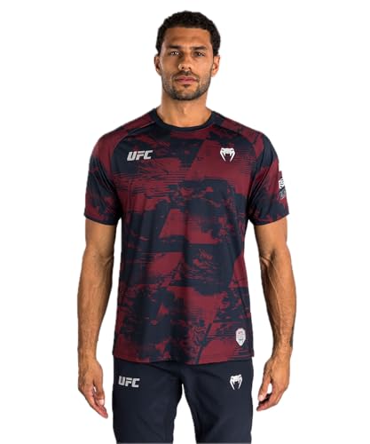 Venum UFC Zenith pour Homme Bleu Marine-Bordeaux-Argent Authentic Fight Week Performance T-Shirt à Manches Courtes - M