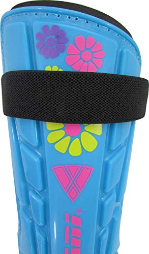 Vizari Blossom Shin Guard For Kids & Adult | Soccer Shin Guards With Adjustable Straps |Perfect Shin Protector- Blue, Xs Size #TOP2