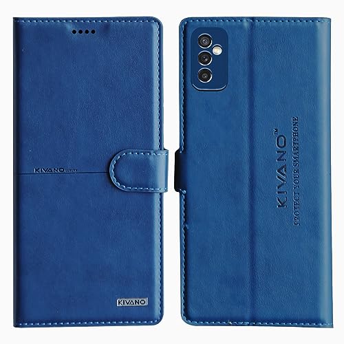 Image of Compatible with Samsung Galaxy M52 5G Flip Cover | Leather Finish | Inside Pockets & Inbuilt Stand | Shockproof Wallet Style Magnetic Closure Back Cover Case