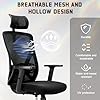 Durrafy Silla Oficina Ergonómica,Silla de Escritorio, Reposacabezas Ajustable,Reposabrazos, Soporte Lumbar, Altura Regulable y oscilación de 120grados, Silla giratoria Capacidad de Peso 150kg Negro #4