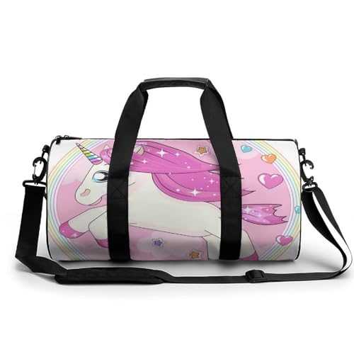 Sac week-end rose licorne duffel bag de randonnée et voyage