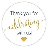 Thanks for Celebrating with Us Stickers, Wedding and Even Favor Labels (#362-NGL)