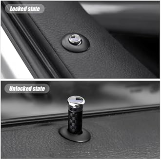 Moly Magnolia 4PCS Car Door Lock Knobs, Carbon Fiber Auto Door Lock Pin Cover, Vehicle Door Pull Pins, Door Bolt Decorative Modification Cover, Car Decor Accessories for SUV, Truck, Van (C Style)