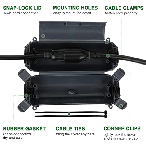 Image of [3 Pack] Flemoon Outdoor Extension Cord Safety Cover with Waterproof Seal