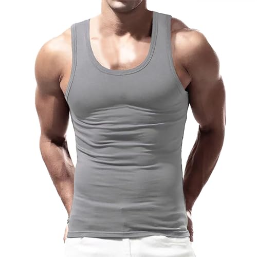 Camiseta sin mangas para hombre, lisa, clásica, ajustada, fácil de secar, camiseta muscular, básica, para verano, gimnasio, entrenamiento, camiseta interior casual, adelgazante, moldeadora muscular,