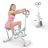 Squat Machine for Home - Exercise Machine with Adjustable Resistance Bands Row-N-Ride Squat Assist Trainer for Glutes Ab Back Legs Workout(Pink)