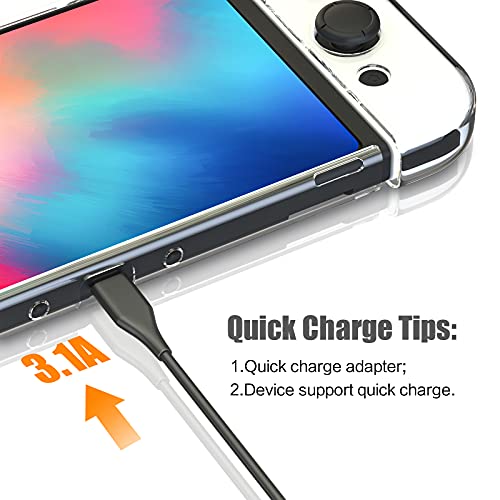 Nananino Switch Oled Charging Cable, Switch Charger Cable Compatible With Switch Pro Controller, Ps5 Controller And Xbox Series X Controller Black #TOP1
