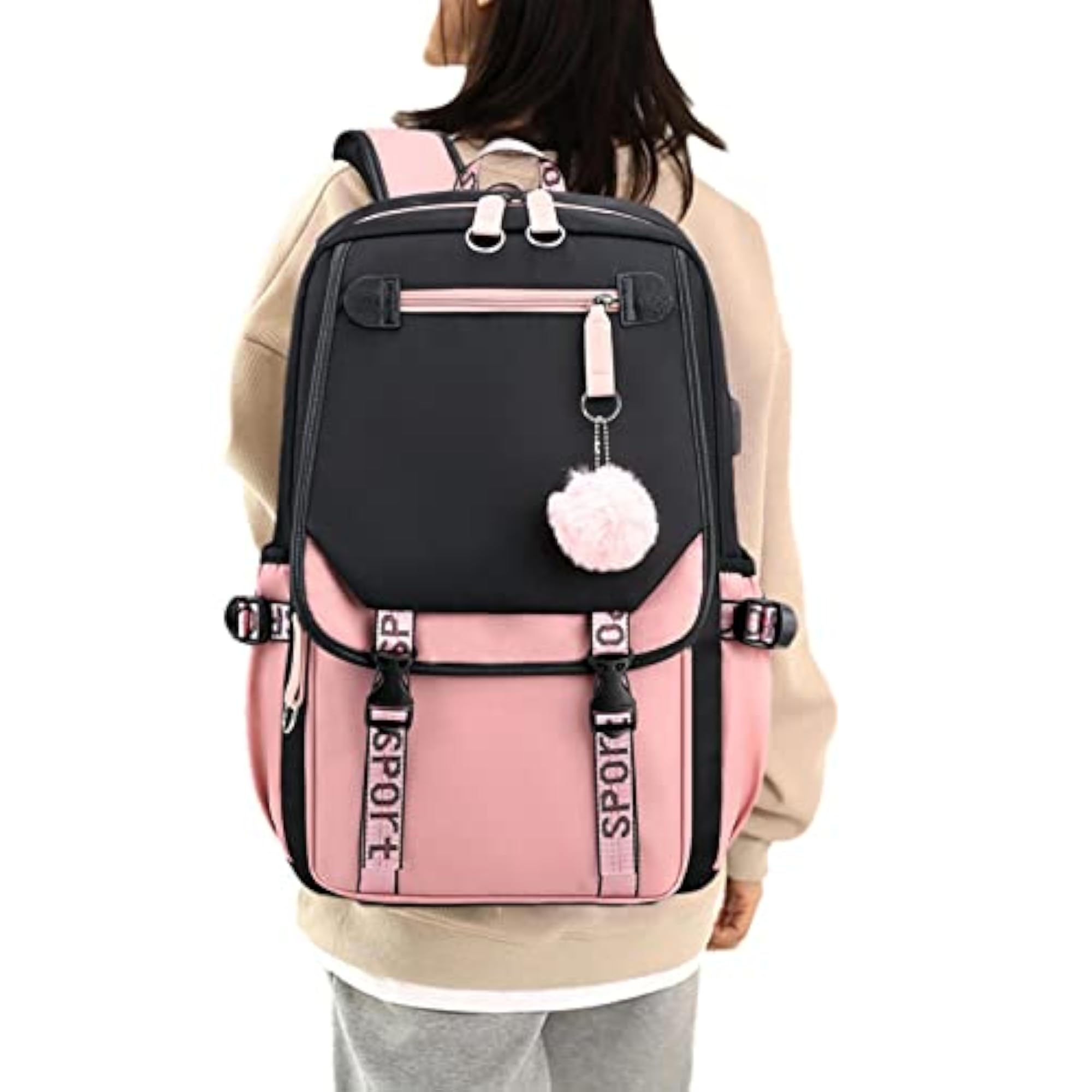Girls' Middle School Students Laptop Backpack, 27L