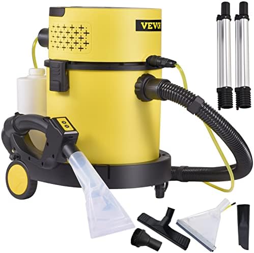 VEVOR 4in1 Waschsauger Nass-/Trockensauger 1200W Teppichreiniger Nasssauger 20L Kapazität Polsterreiniger Gerät HEPA&Schwamm Filter Industriestaubsauger 17Kpa Ideal für Haus Hof Ga