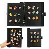 IPOW バッジ収納アルバム 8枚フェルト 多機能 ピンバッジ ケース 徽章は付属しません ブラック