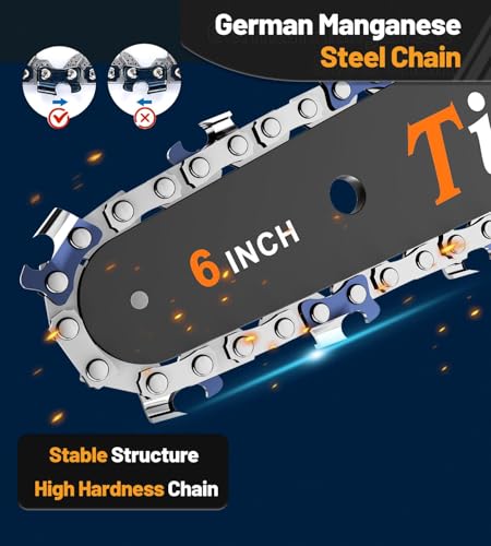 Image of Tietoc Mini Chainsaw 6 Inch Cordless, Portable Electric Chain Saw Small Handheld Battery Powered Super Saws