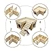 Acsist Wooden Hamster Hideout Hamster Wood House with Ladder Hides Platform Decor Detachable Small Animals Cage Accessories for Rat Gerbils and Other Small Pets
