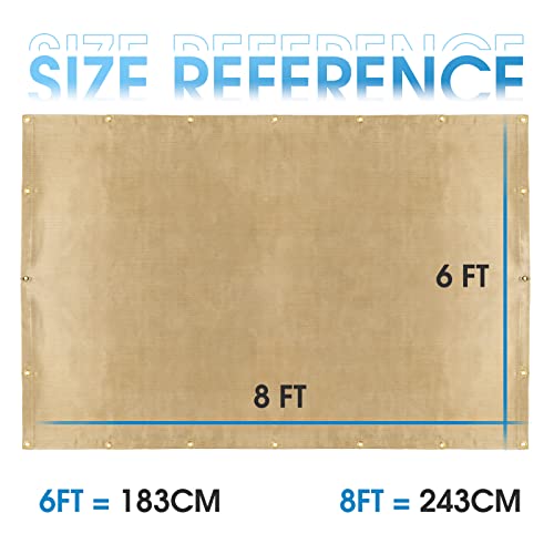 Image of YESWELDER Heavy Duty Fiberglass Welding Blanket, 6 x 8ft Fireproof Insulation Blanket, 1 /3 inch(8mm) Thickened Weld Cover with Grommets, Thermal Resistant Insulation Welding Curtain Mat Grill