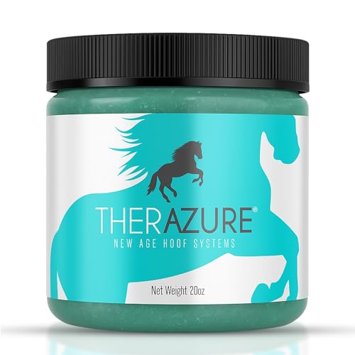 Therazure Horse Hoof Thrush Treatment Clay and White Line Equine Care: Effective on Horses, Cows, Goats, Sheep, Pigs and All Hooved Animals- 20 oz Jar New Heat Resistant Formula*