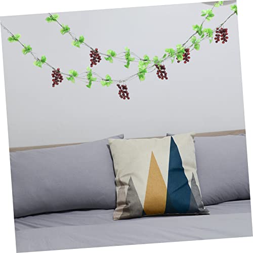 Garneck 2Pcs Artificial Grape Vine Household Decor Miniture Decoration Fruit Decor Artificial Vines Fake Leaf Twig Lifelike Grape Vines Artificial Grape Vines Garden Plastic Vine Decor #TOP6