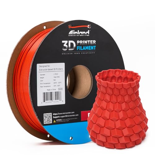 Image of INLAND Micro Center PLA+ 3D Printing Filament 1.75mm - PLA Pro Dimensional Accuracy + /- 0.03 mm - 1kg Cardboard Spool (2.2 lbs) (1 Pack Red, 1.75mm)