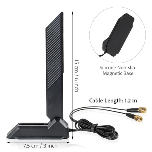 Supaerial Tri-Band 2.4GHz 5.8GHz 6GHz WiFi 6E Magnetic Base Antenna for ASUS ROG Strix Gaming Motherboard and Router - Image 2