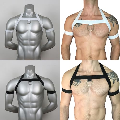 YIZITU Elastischer Brustgurt Brustgurtsgürtel Sex Rückhalte Verband Elastizitätsgürtel Für Nachtclub Cosplaygürtel Mann Kabelbaum Körper Halfter Nylon Schultergurt