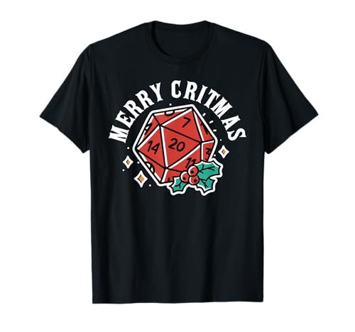 Merry Critmas Funny RPG Gaming Navidad Camiseta