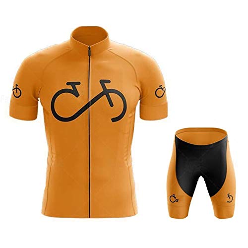 Completi Ciclismo Squadre Estivo Maglia Ciclismo Uomo Con Pantaloni Pantaloncini Ciclismo Asciugatura Rapida Per MTB Ciclista (Terroso 2,L)