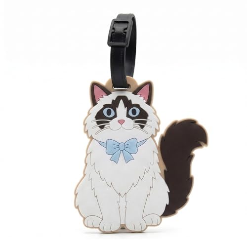 Ragdoll Cat Silicone Luggage Tag with Adjustable Strap