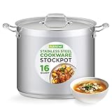 NutriChef 16-Quart Stainless Steel Stockpot - 18/8 Food...