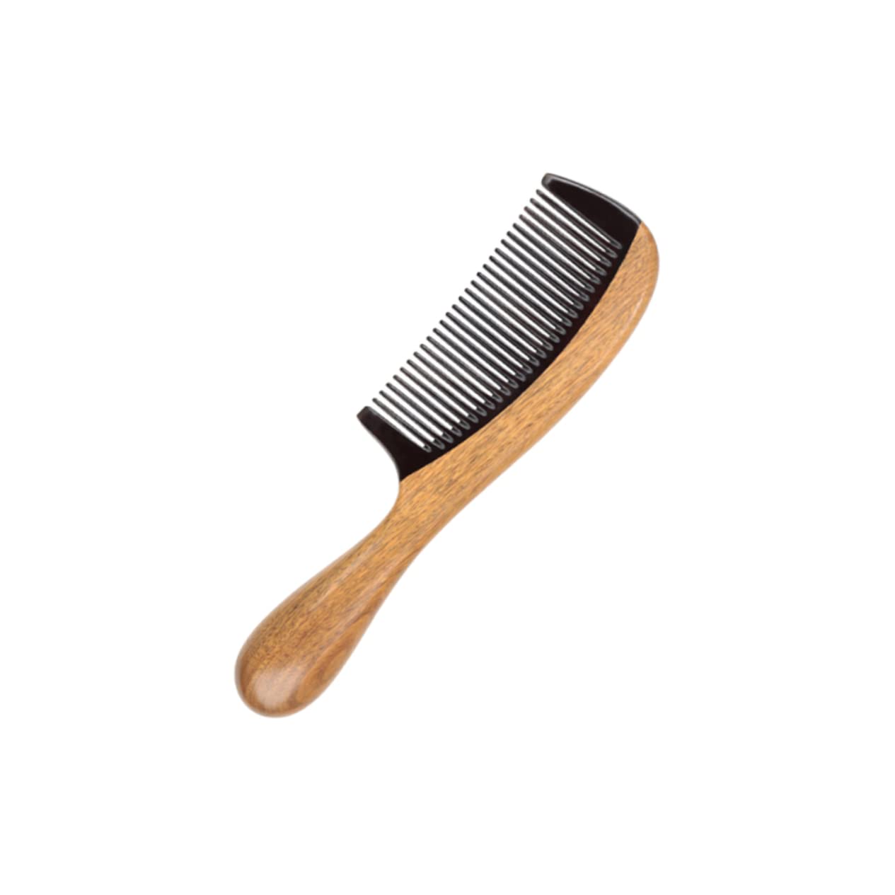 Didiseaon 3 Piezas peine de madera natural peine afro de madera hecho a mano con mango redondo burlas del cabello s antiestático dentado de cuerno grueso África Bambú