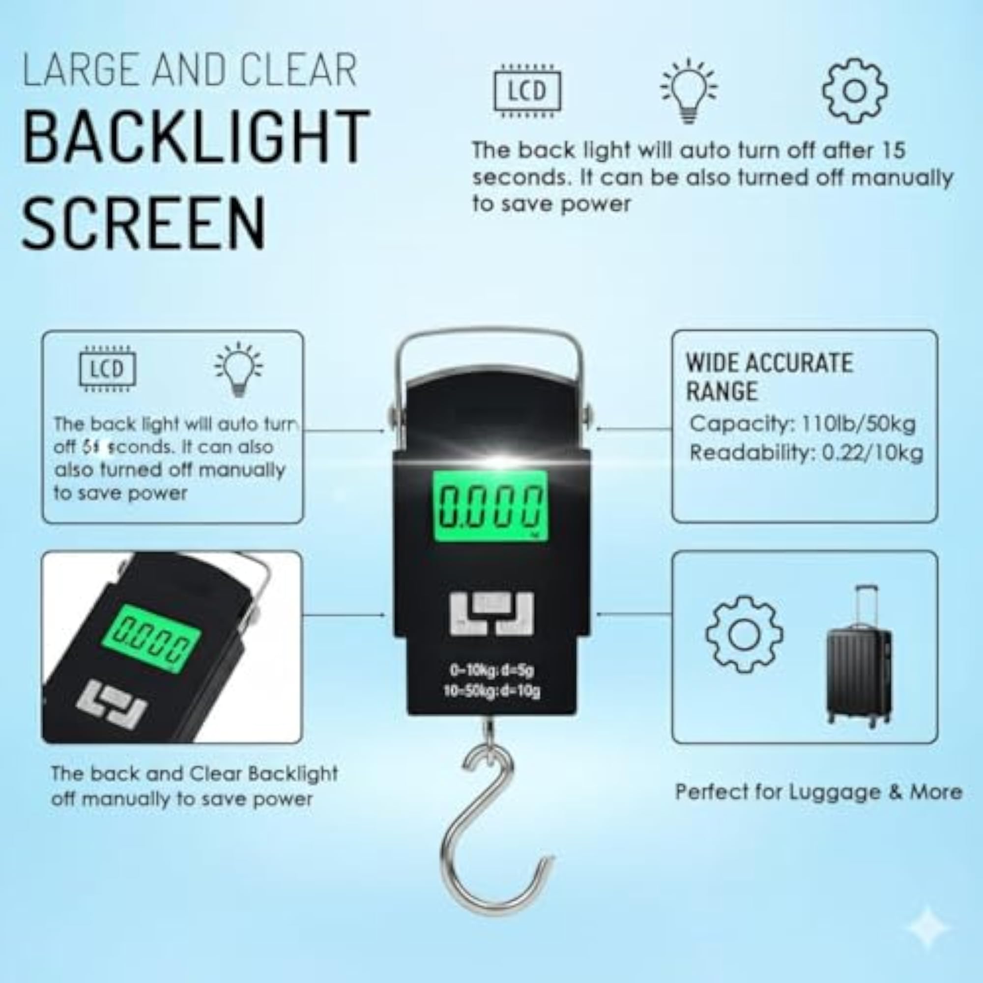 Digital Luggage Weighing Scale with LED Display