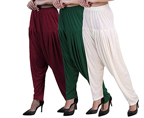 casuals Viscose Patiala Pants with Elastic Waistband for All-Day Comfort Pack of 3-picture-21