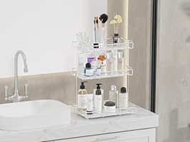 理想のメイクも、スッキリ収納も、ストレスフリー RAKU メイクボックス 化粧品収納ボックス 花柄 ミラー付き 大