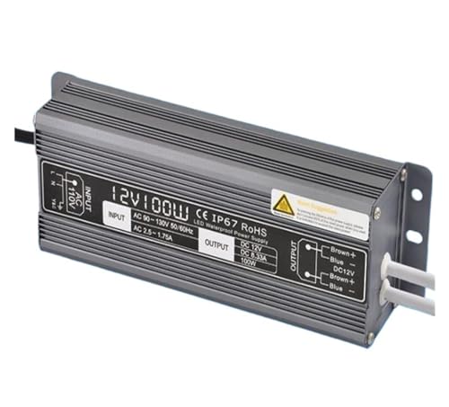 Transformateur LED 12V 100W IP67 étanche pour alimentation et contrôle d'accès