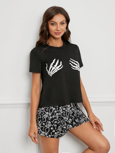 Laqeyko Cute Pajamas for Women Shorts Set Short Sleeve Tops and Shorts Pjs Sets Nightwear Sleepwear3