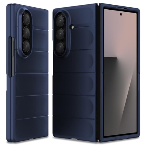 BonYonka Case for Samsung Galaxy Z Fold 7 Anti-fall Airbag Design Silicone Case Shockproof Protective Cover with Microfiber Lining Blue