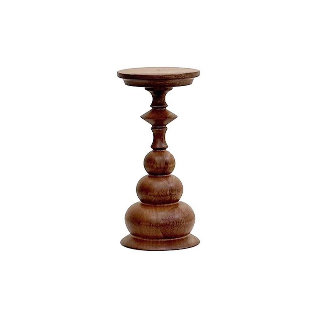 Eines A Candlestick Holders Retro Solid Wood Candlestick Household Candle Romantic Dining Table Side Cabinet Ornaments Candlesticks Holders For Home Decor(A)