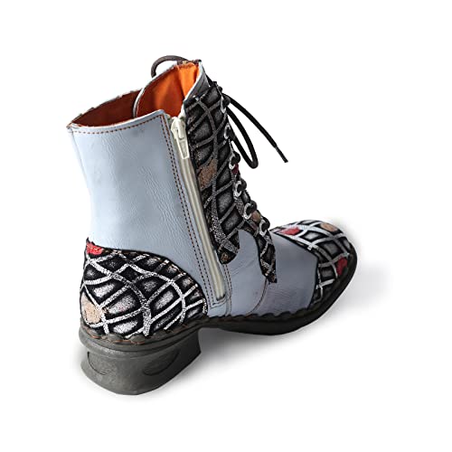 TMA EYES Geometric-Contrast Patchwork Leather Combat Women Boot4