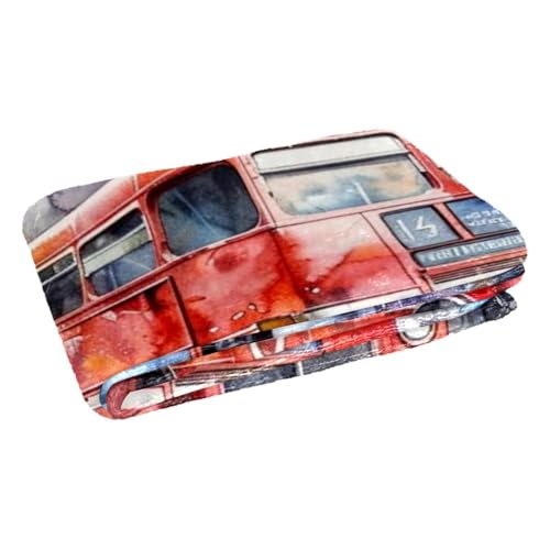 Plaid bus londonien rouge couverture douce et chaleureuse