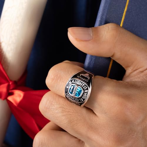 Custom Class Ring with Customized Logo Symbol for Women Men Signet Graduation Ring for Her 2025 Grad Junior Rings Personalized Gold Championship Rings High School College University Graduation Gifts3