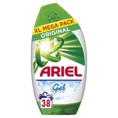 Ariel Washing Liquid Laundry Detergent Gel 38 Washes Original Brrrilliant Stain Removal Even in 15C Or 15min