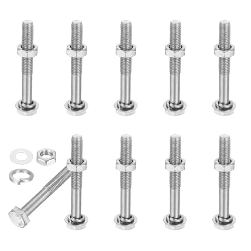 Perno hexagonal M10 x 75 mm para reparar y asegurar estructuras sin desajustes