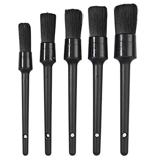 AUTOUTLET 11Pcs Wheel & Tire Brush,Car Detailing Kit 17inch Long Wheel Brush,5Pcs Detailing Brushes,3 Mini Wire Brushes,Short Tire Brush&Car Wash Mitt for Dirty Tire,Engine, Motorcycle (Blue&Black)