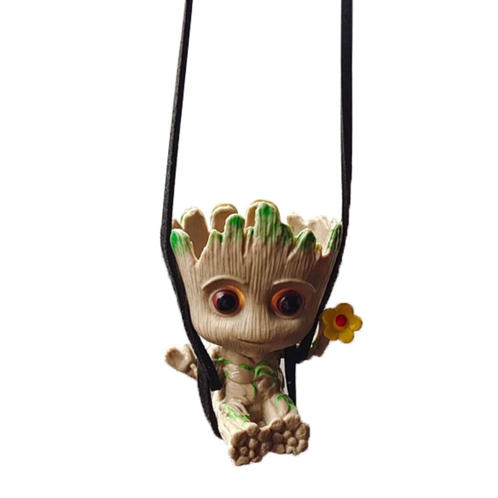 Groot - Ciondolo per specchietto retrovisore auto, albero oscillante, accessori per specchio auto, decorazione da ufficio, micro paesaggio, regalo di compleanno romantico (stile 3)