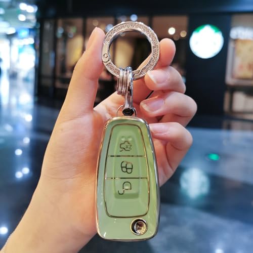 Funda llave Ford Focus y Transit en TPU verde ideal para el día a día